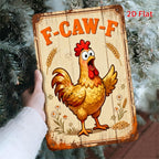Hilarious Chicken Tin Sign - Rustic Farmhouse Metal Poster Wall Art Decor