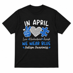 Autism Awareness April T-Shirt Love Understand Accept Blue Puzzle Tee