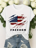 Distressed Freedom American Flag T-Shirt - Ripped Patriotic USA Graphic Tee