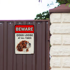 Funny Dog Warning Tin Sign - Cavalier King Charles Spaniel Metal Wall Decor