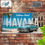 Havana Cuba Retro Metal License Plate Sign Classic Car Wall Decor 6x12