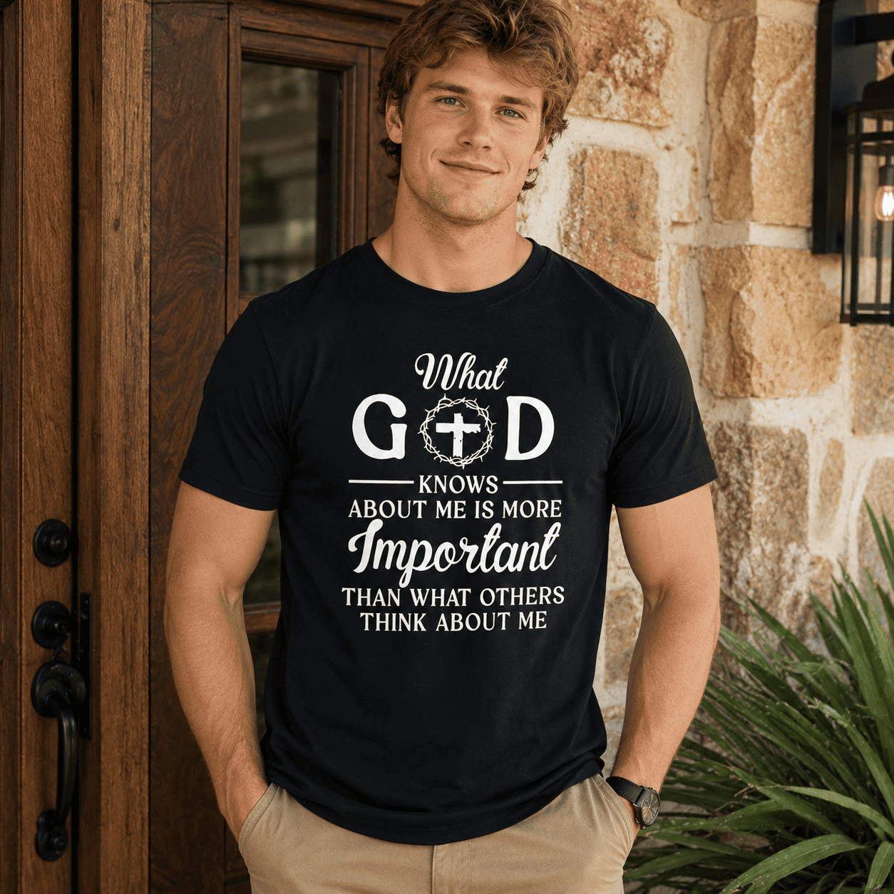 What God Knows About Me Is More Important Christian Graphic Men’s T-Shirt Tee