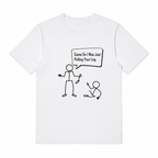 Funny Stick Figure Graphic T-Shirt Minimalist Cartoon Humor Tee