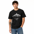 Minimalist Mountain Reflection Graphic T-Shirt Outdoor Nature Scenic Tee