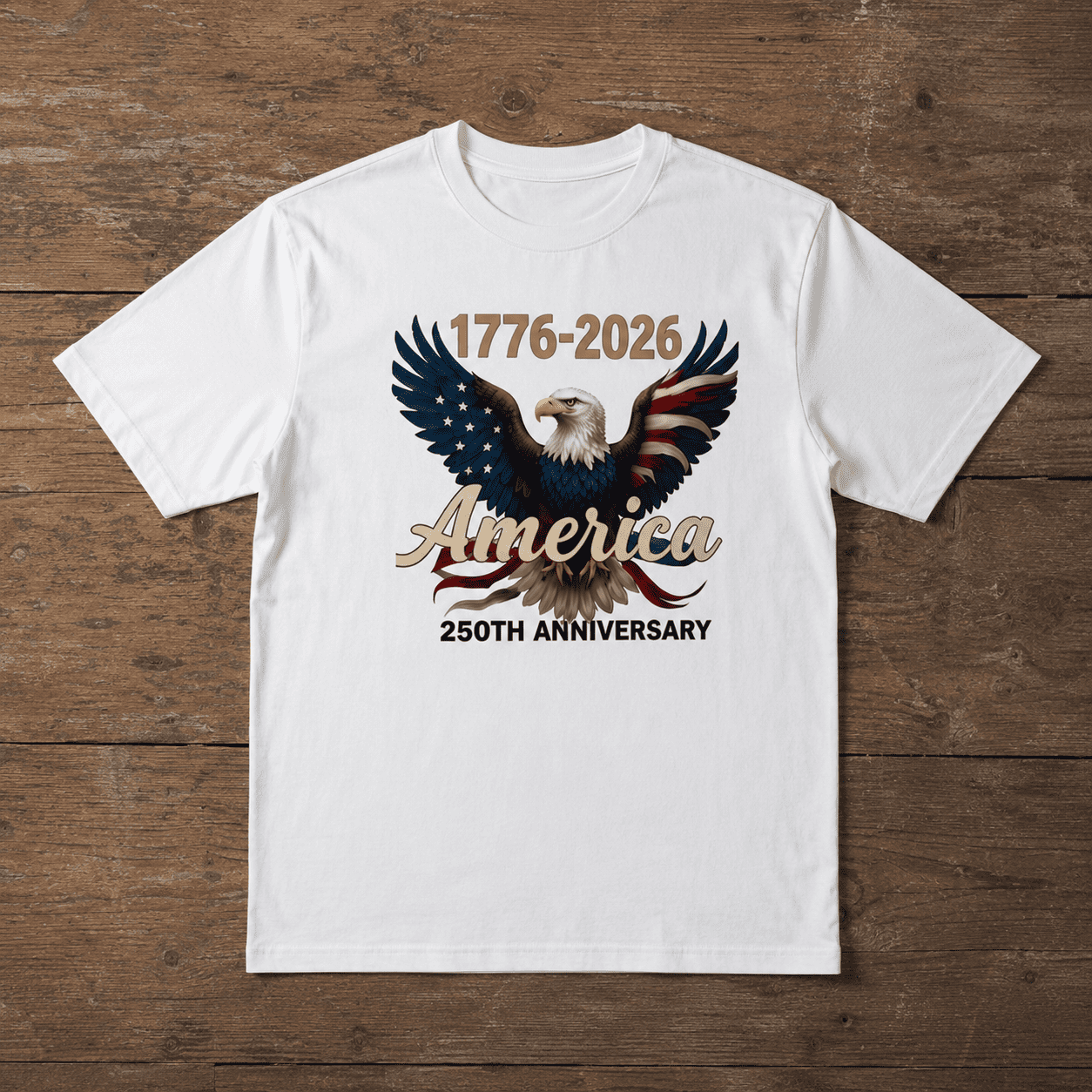 USA 250th Anniversary 1776-2026 Eagle Flag Patriotic Men's T-Shirt