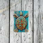 Retro Sea Turtle Tin Sign Vintage Coastal Ocean Marine Nautical Wall Art