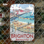 Classic British Seaside Tin Sign - Brighton Pier Wall Art Metal Poster