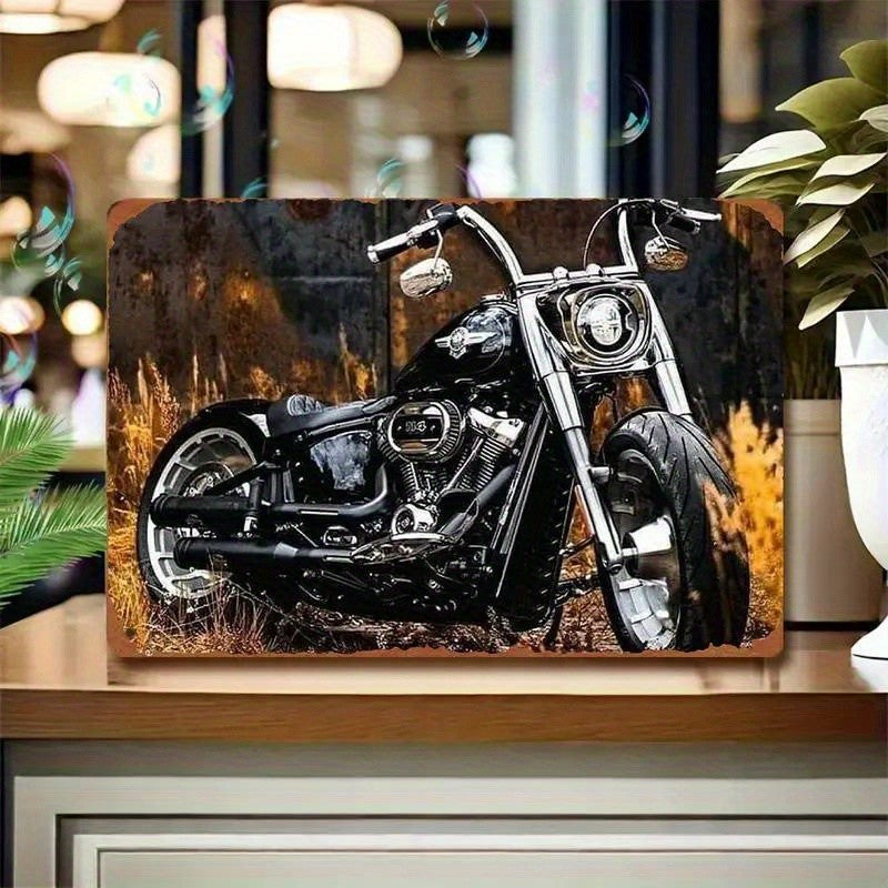 Vintage Motorcycle Metal Tin Sign - Retro Chopper Cruiser Bike Metal Tin Plaque
