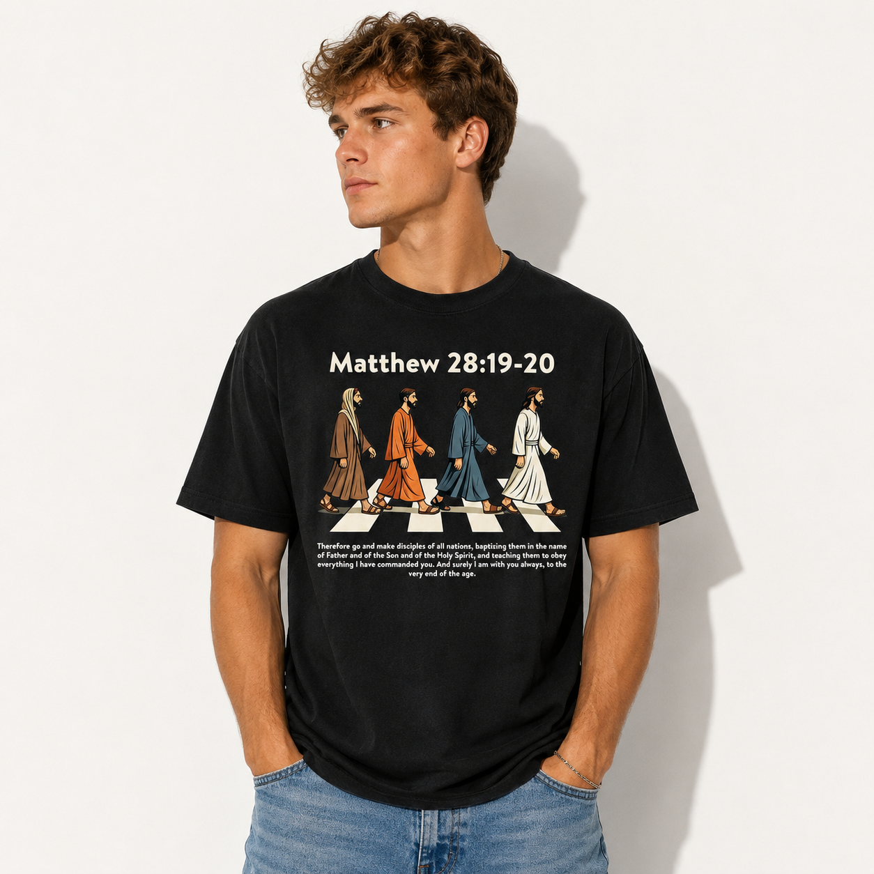 Matthew 28:19-20 Great Commission Christian Faith Church Graphic Men’s T-Shirt