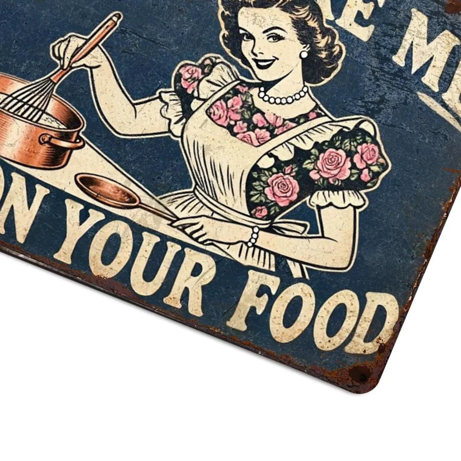 Don't Make Me Poison Your Food Funny Kitchen Metal Tin Sign Retro Decor