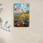 Wildflower Metal Sign - Impressionist Floral Tin Wall Art Decor Plaque