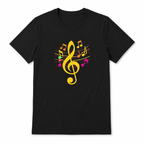 Music Notes Graphic T-Shirt Casual Short Sleeve Band Music Lover Tee