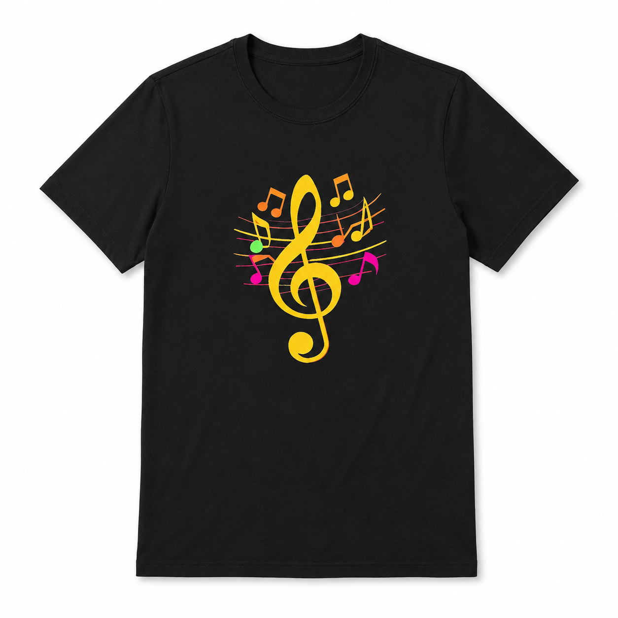 Music Notes Graphic T-Shirt Casual Short Sleeve Band Music Lover Tee