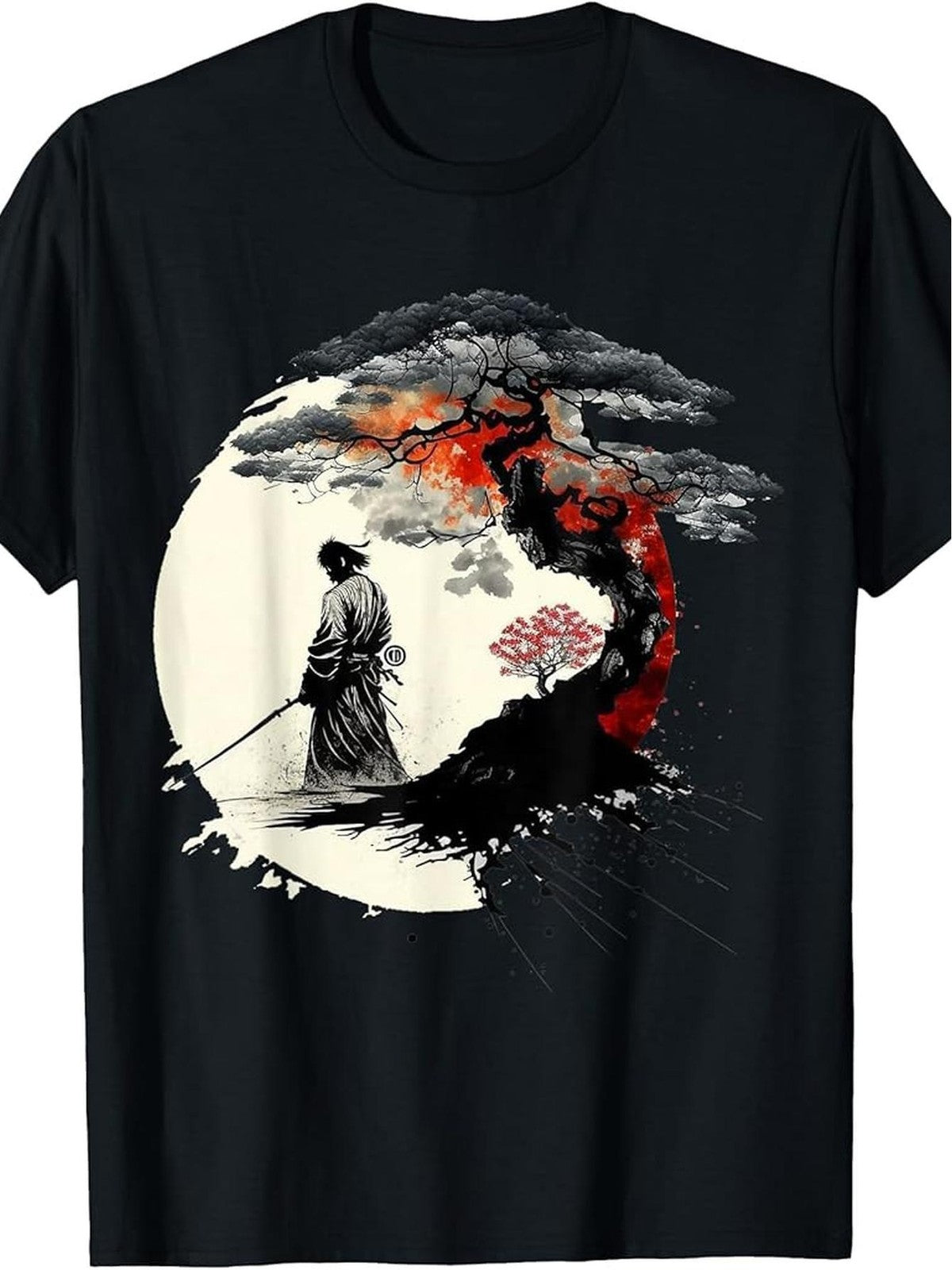 Vintage Japanese Samurai Aikido Bonsai Warrior Graphic T Shirt Retro Tee
