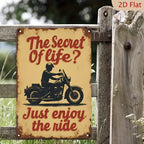 Just Enjoy The Ride" Metal Sign - Motorcycle Tin Wall Art Decor Plaque