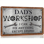 Funny Dads Workshop Metal Sign - Retro Garage Tool Decor Father's Day Gift