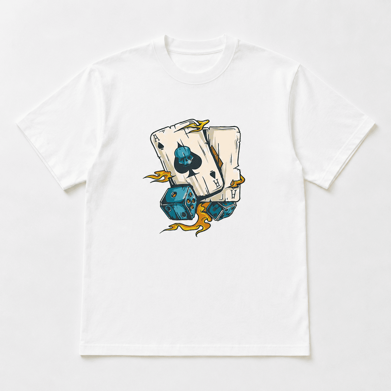 Poker Dice Graphic T-Shirt Playing Cards Casino Streetwear Casual Tee