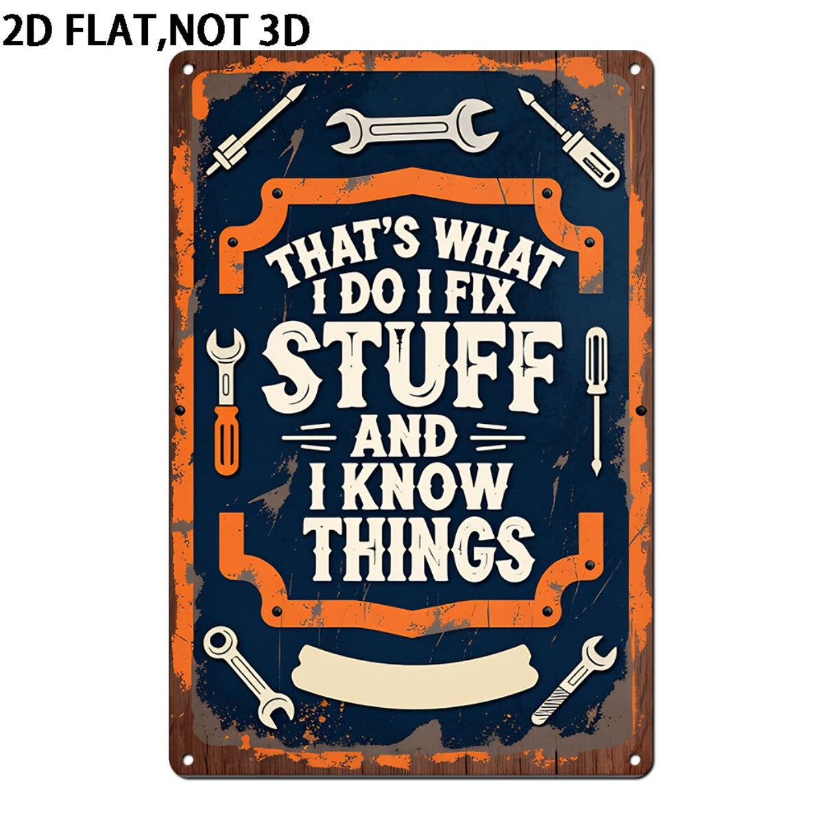 I Fix Stuff And I Know Things Tin Sign Vintage Metal Mechanic Garage Wall Decor