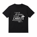 I Can Do All Things Through Christ Christian Cross Graphic Men’s Faith T-Shirt
