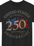 USA 250th Anniversary 1776-2026 Patriotic Flag Heritage Graphic Men's T-Shirt