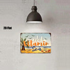 Coastal Tin Sign - "Vitamin Sea" Beach Vibe Metal Poster for Wall Decor