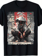 Samurai Katana Ninja Anime Graphic T-Shirt Japanese Streetwear Style Tee