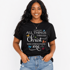 Women Christian Faith Quote Graphic T-Shirt Colorful Scripture Casual Tee