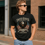 250 Years American Flag Bald Eagle USA 250th Anniversary Men's T-Shirt