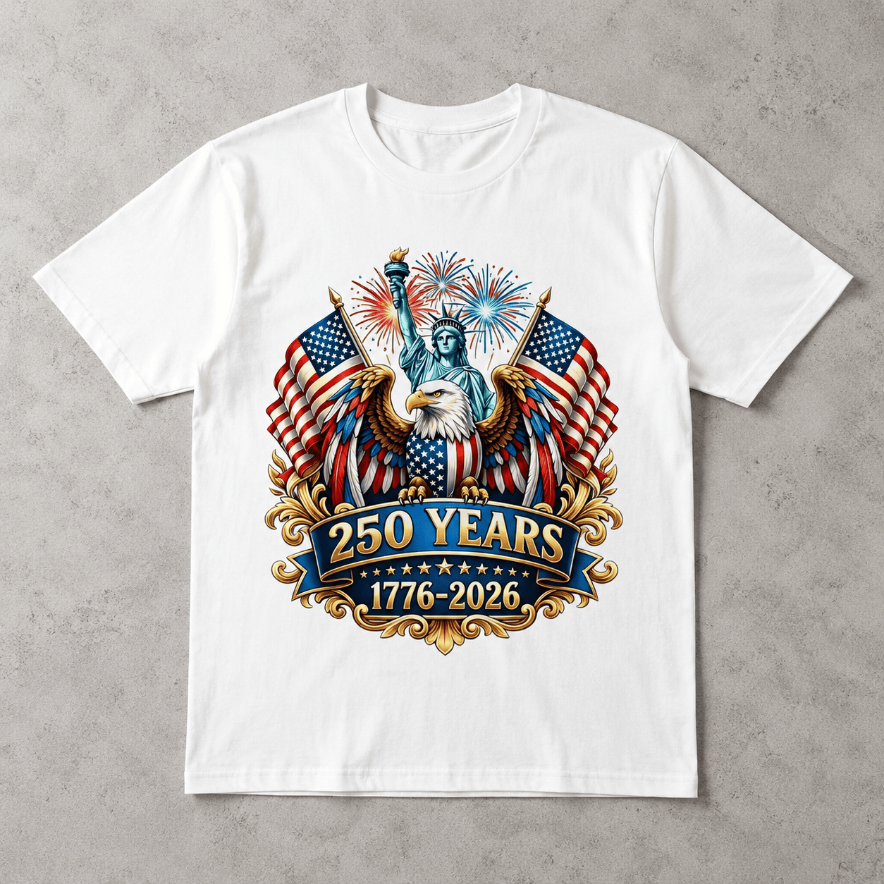 USA 250th Anniversary America 1776-2026 Patriotic July 4th Men's T-Shirt