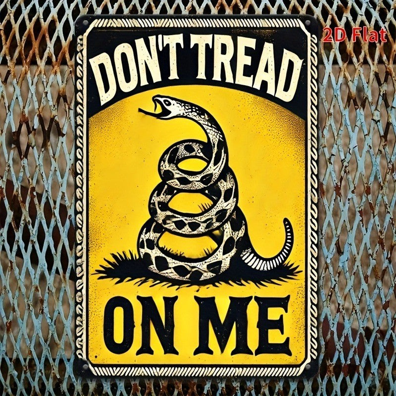 Dont Tread On Me Tin Sign Vintage Metal Gadsden Flag Wall Decor Patriotic Gift