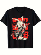 Cyberpunk Bunny Girl Anime Graphic T-Shirt Harajuku Techwear Streetwear Tee