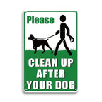 Clean Up After Your Dog Sign Outdoor Metal No Pooping Dog Waste Property Notice