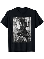 Vintage Samurai Graphic T-Shirt Urban Streetwear Japanese Warrior Tee