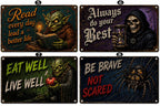 Gothic Metal Sign Horror Quote Wall Decor Witchcore Room Spooky Art Plaque