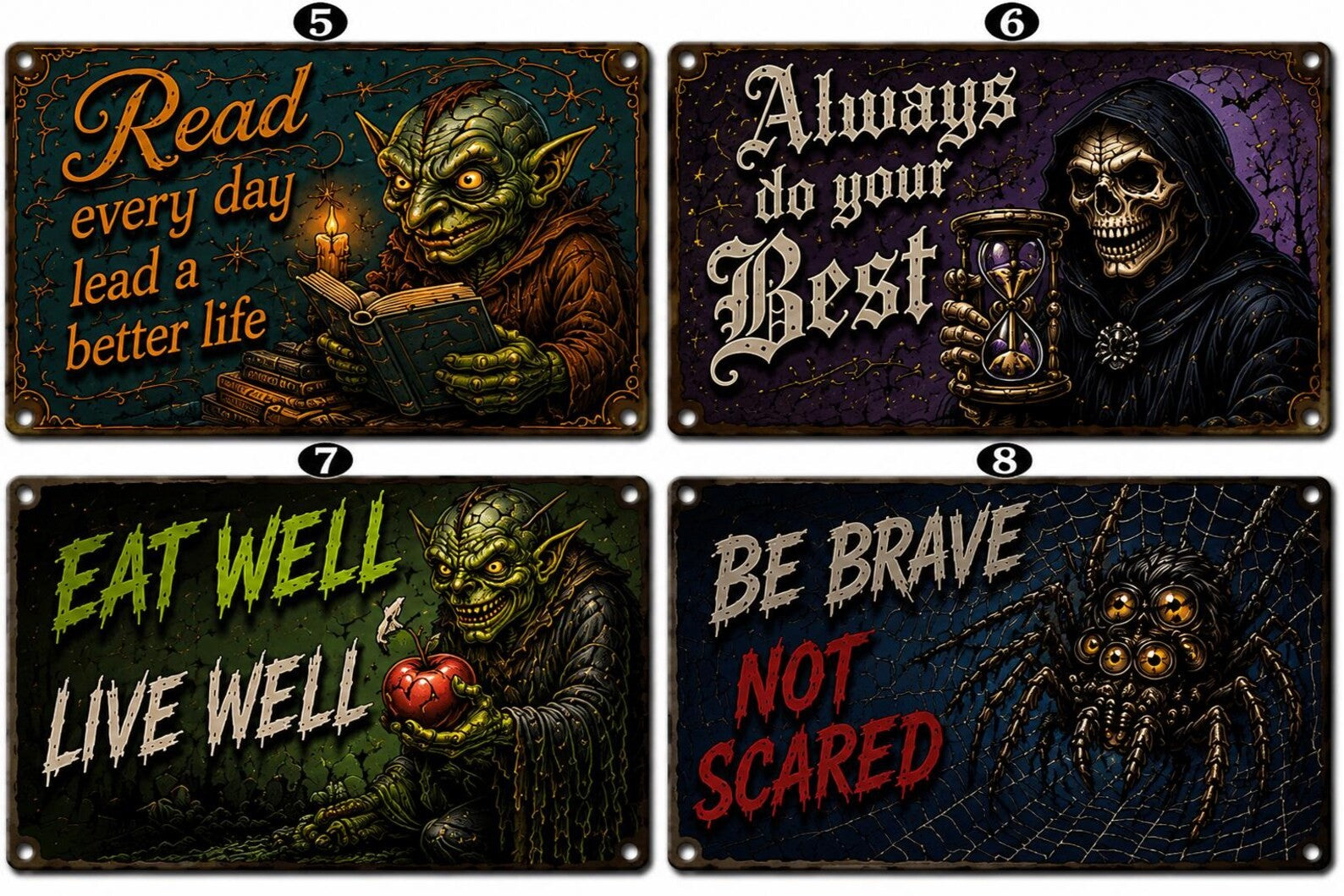 Gothic Metal Sign Horror Quote Wall Decor Witchcore Room Spooky Art Plaque
