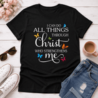 Women Christian Faith Quote Graphic T-Shirt Colorful Scripture Casual Tee