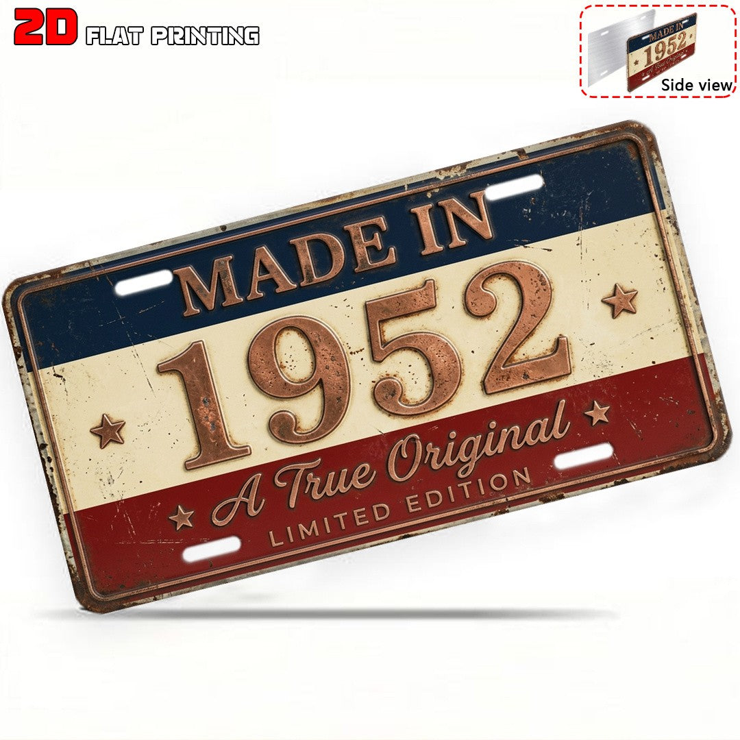 1952 Retro Metal License Plate Sign Rustic Farmhouse Patio Wall Decor 6x12