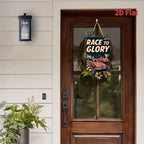 Race to Glory Metal Tin Sign - Vintage Racing Car Tin Wall Art Poster