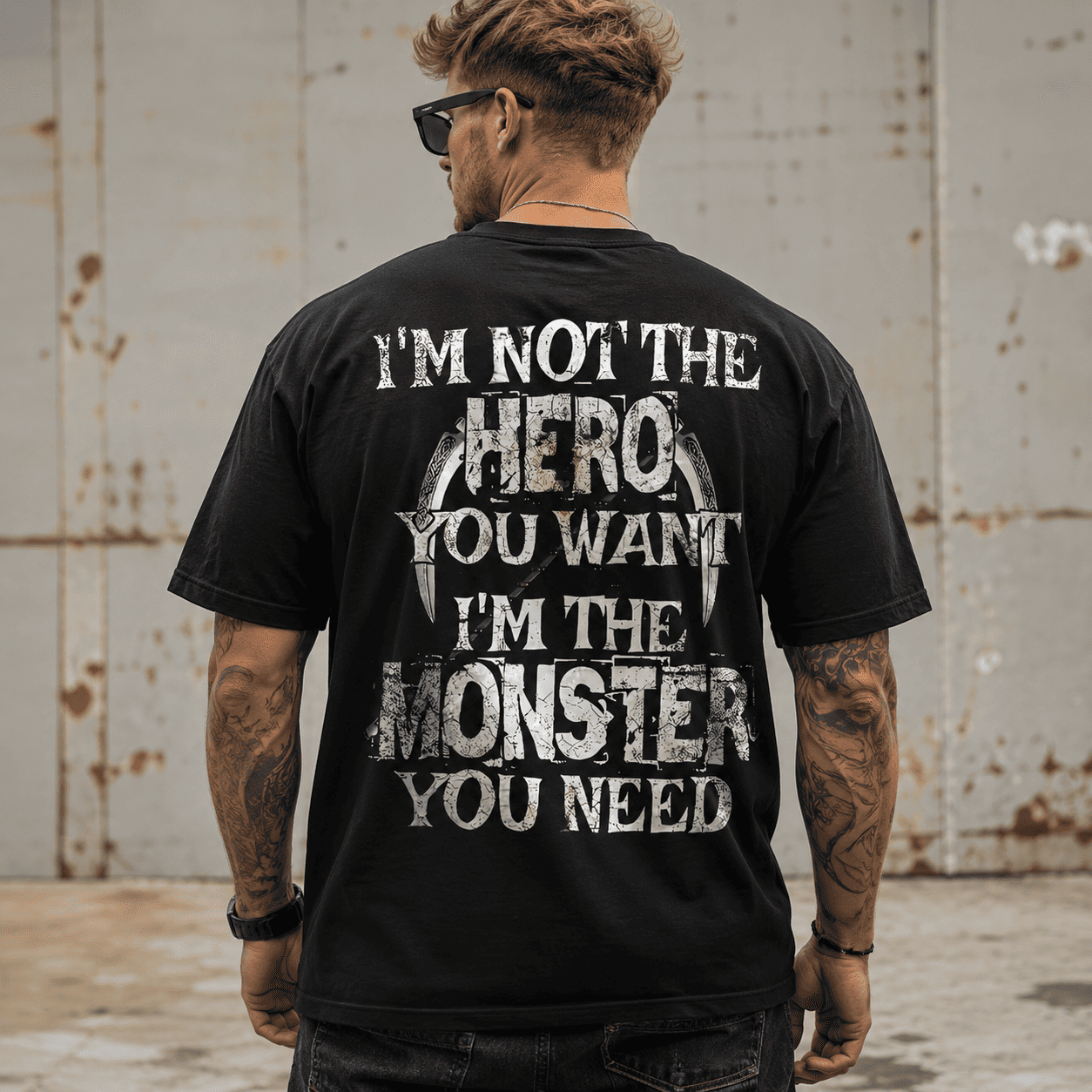 I'm Not the Hero You Want I'm the Monster You Need Skull Graphic T-Shirt