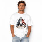 USA 250th Anniversary Fighter Jet Flag Patriotic Independence T-Shirt