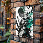 Warrior Anime Tin Sign - Katana Fighter Metal Poster Wall Art Decor Plaque
