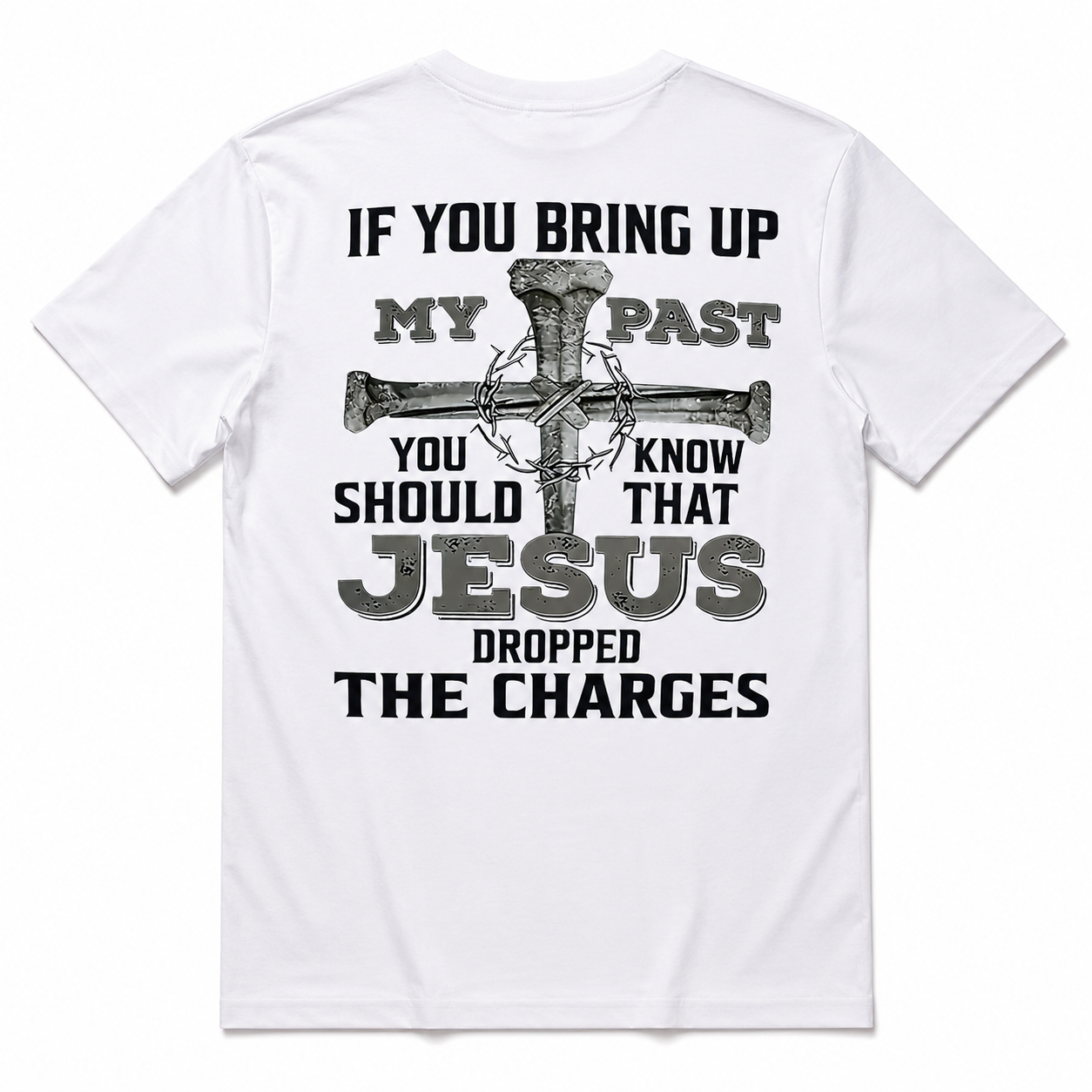 Men's Jesus Dropped The Charges Funny Christian Graphic T-Shirt Tee