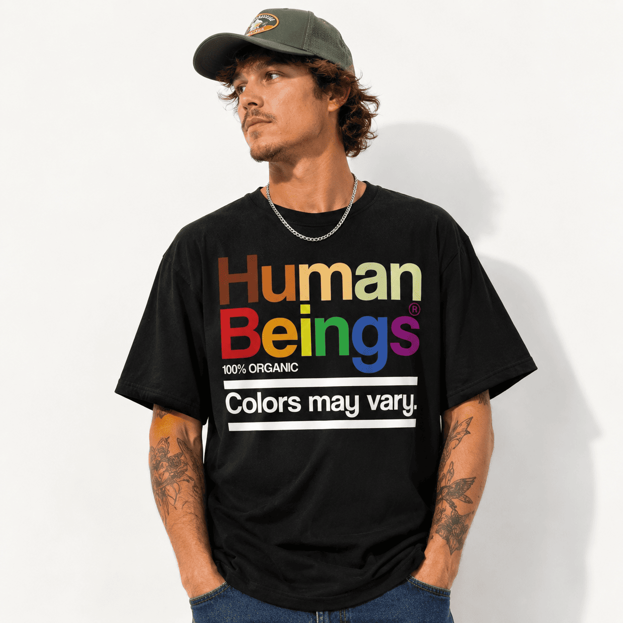 Human Beings 100 Percent Organic Colors May Vary Kindness Quote Unisex T-Shirt