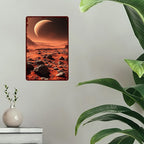 Martian Landscape Metal Sign - Red Planet Space Tin Wall Art Decor