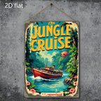 Jungle Adventure Metal Sign - Tropical River Cruise Tin Wall Decor Plaque