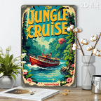Jungle Adventure Metal Sign - Tropical River Cruise Tin Wall Decor Plaque