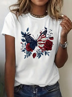 Patriotic Butterfly Rose Graphic Tee – Americana Heritage Tshirt