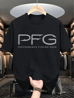 PFG Performance Fishing Gear T-Shirt - Fishing Hook Typography Graphic Tee