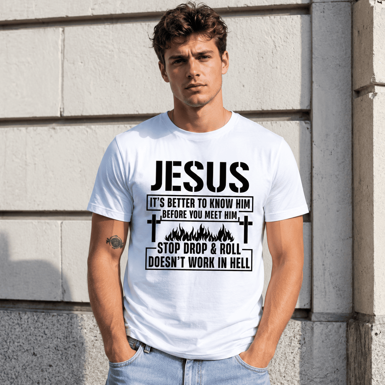 Men's Jesus It's Better To Know Him Funny Christian Graphic T-Shirt Tee