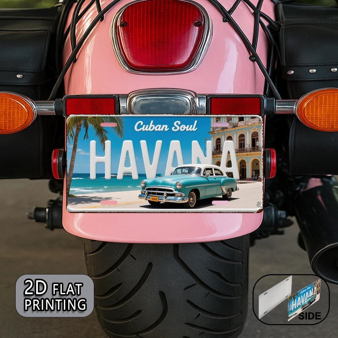 Havana Cuba Retro Metal License Plate Sign Classic Car Wall Decor 6x12